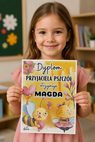 Dyplom z Możliwością Edycji Tekstu ( wzór 1) - Dzień Pszczoły
