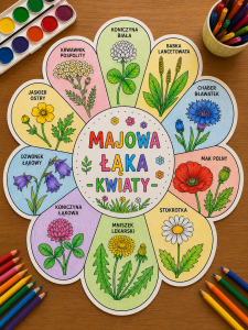 Kwiaty - Majowa Łąka - Kolorowanka XXL  