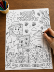 Kolorowanka A4 / Praca Plastyczna (wzór 2 )  - Dzień Pszczoły 