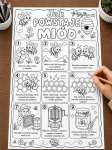 Jak Powstaje Miód ? - Wklejka / Kolorowanka A4   (wzór 4 )  - Dzień Pszczoły  
