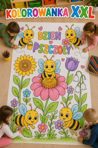  Kolorowanka XXL ( wersja 3 ) - Dzień Pszczoły  