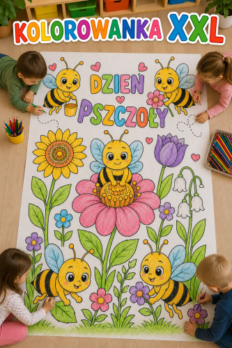  Kolorowanka XXL ( wersja 3 ) - Dzień Pszczoły  