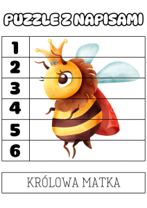 Puzzle z Nazwami- Dzień Pszczoły 