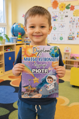  Dyplom - Wersja Dla Chłopca Z Możliwością Edycji - Dzień Kosmosu / Kosmos 