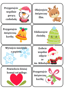 Adwentowe zadania dla całej grupy/ jednej osoby kolorowe - wzór 1
