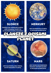 Plansze Z Opisami Planet - Dzień Kosmosu / Kosmos