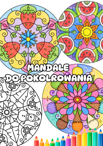 Lato Oraz Inne Pory Roku - Mandale Do Pokolorowania / Prace Plastyczne - Lato  