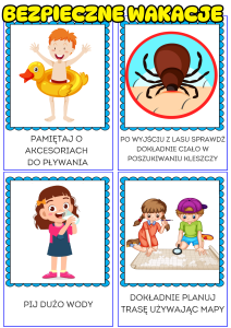 Bezpieczne Wakacje  Plansze ( wersja kolorowa  3) - Kodeks Z Ilustracjami + Materiały