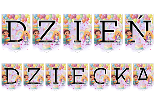 Dzień Dziecka - Napis / Girlanda  