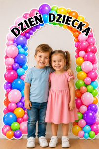 Tło Łuk Z Balonami  / Plakat XXL (wzór 2 ) - Dzień Dziecka 