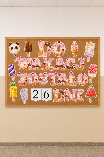 Odliczanie do Wakacji ( wzór 3 )   - Gazetka / Lato    