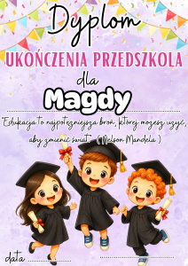 Dyplom Ukończenia Przedszkola Z Możliwością Edycji - Zakończenie Roku