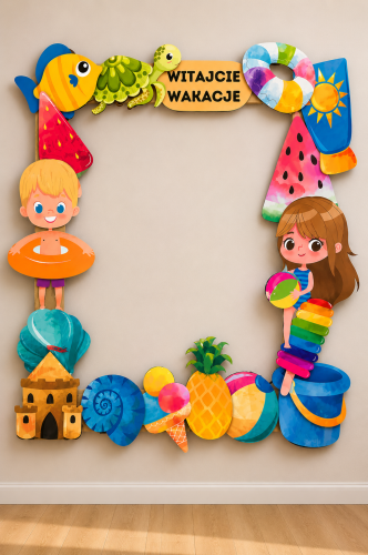 Witajcie Wakacje ( wzór 3) - Fotobudka / Ramka  Do Zdjęć- Lato