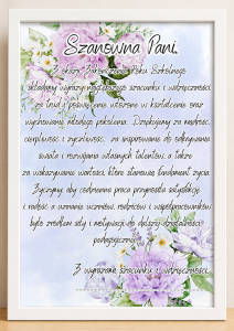 Podziękowania Dla Nauczycieli  ( z możliwością Edycji )- Zakończenie Roku