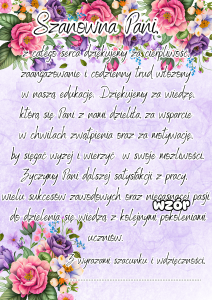 Podziękowania Dla Nauczycieli  ( z możliwością Edycji )- Zakończenie Roku (1)