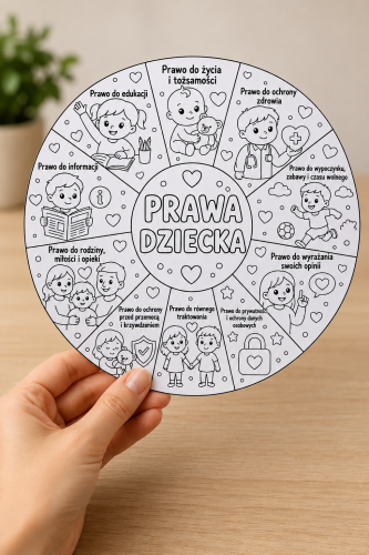 Prawa Dziecka - Okrągła Kolorowanka / Wklejka A4 - Dzień Dziecka