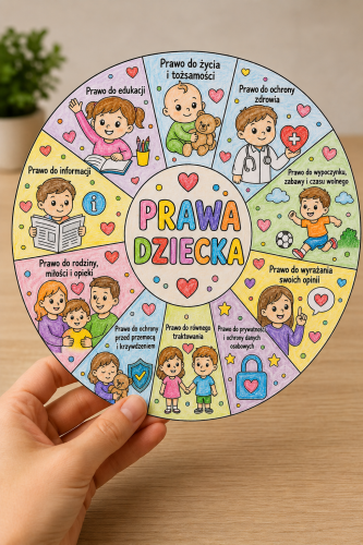 Prawa Dziecka - Okrągła Kolorowanka / Wklejka A4 - Dzień Dziecka 
