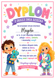 Dyplom z możliwością Edycji - Dzień Dziecka