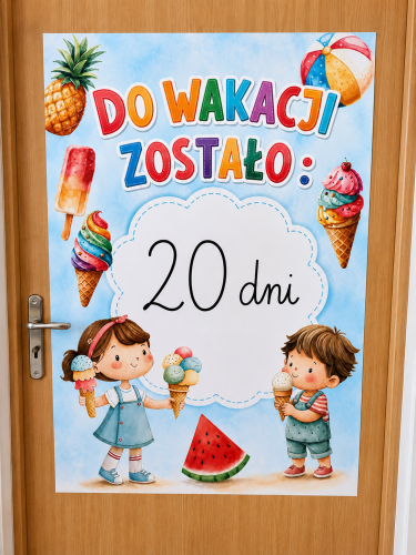 Do Wakacji Zostało... : - Plakat XXL ( wzór 1)  - Odliczanie do Wakacji - Lato