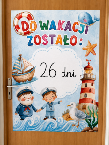 Do Wakacji Zostało... : - Plakat XXL ( wzór 2)  - Odliczanie do Wakacji - Lato (1)