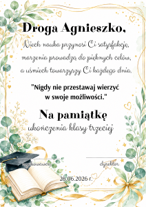 Wklejki Do Książek Z Możliwością Edycji - Zakończenie Roku  