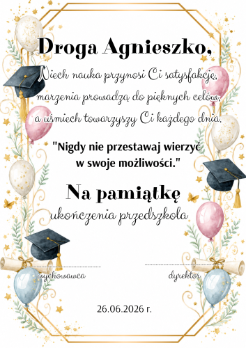 Wklejki Do Książek Z Możliwością Edycji - Zakończenie Roku   
