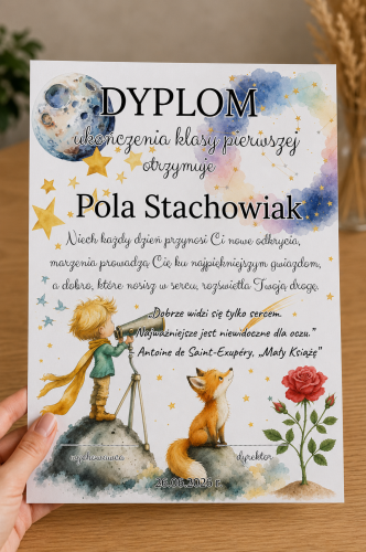 Mały Książe - Dyplom na Zakończenie Roku (z możliwością edycji ) 