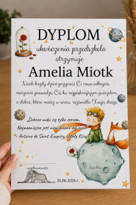 Mały Książe - Dyplom na Zakończenie Roku (z możliwością edycji )  