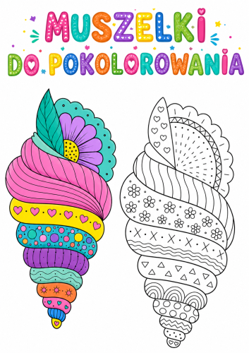 Muszelki Do Pokolorowania - Praca Plastyczna - Lato 