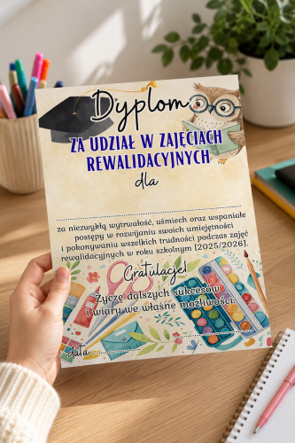 Dyplom Za Zajęcia Rewalidacyjne  - Zakończenie Roku
