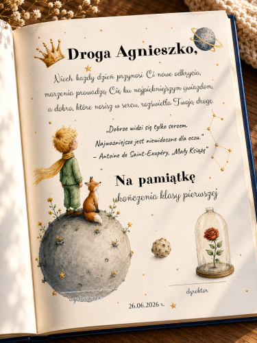 Mały Książe - Wklejki Do Książek ( z możliwością edycji ) - Zakończenie Roku   