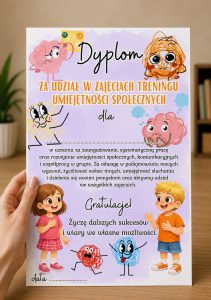 Dyplom Za Udział W Zajęciach Treningu Umiejętności Społecznych ( TUS)