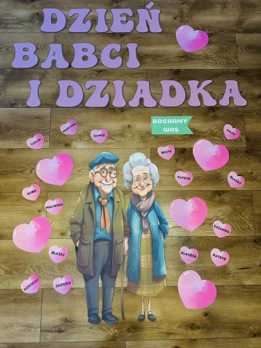 Dekoracje + Napis - Dzień Babci i Dziadka ( wzór 1)