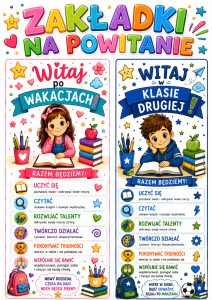 Zakładki na Powitanie ( różne etapy nauki ) 