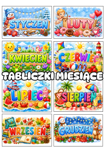 Tabliczki Miesiące ( wzór 2)