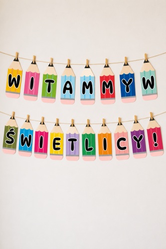 Witamy w Świetlicy - Napis / Kolorowe Kredki