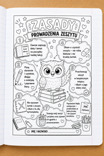 Zasady Prowadzenia Zeszytu - Wklejki Czarno-Białe