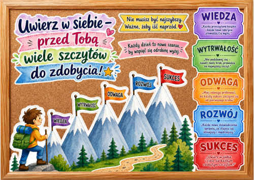 Uwierz w Siebie - Przed Tobą Wiele Szczytów Do Zdobycia - Gazetka / Rozpoczęcie Roku