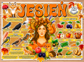 Jesień - Jesienna  Gazetka z  Tabliczkami ( wzór 2 ) 