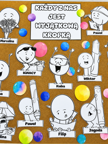 Dzień Kropki - Dekoracje na Gazetkę - Każdy z nas jest wyjątkową kropką 