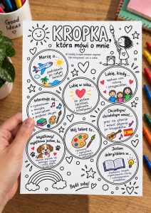 Kropka Która Mówi o Mnie - Plansza A4 ( czarno-biała )