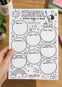 Kropka Która Mówi o Mnie - Plansza A4 ( czarno-biała ) 