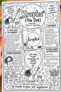 Książka  '' THE DOT'' - Dzień Kropki Wklejka A4 (czarno-biała ) 