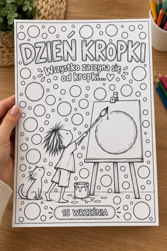Dzień Kropki- Kolorowanka A4 ( wzór 2)