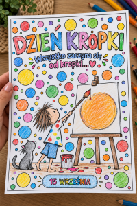 Dzień Kropki- Kolorowanka A4 ( wzór 2)