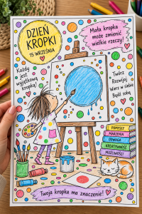 Dzień Kropki- Kolorowanka A4 ( wzór 3) 