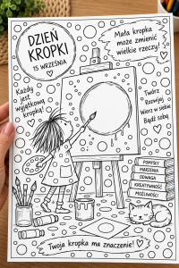 Dzień Kropki- Kolorowanka A4 ( wzór 3)  