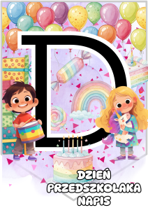 Dzień Przedszkolaka - Napis / Girlanda (wzór 1) 