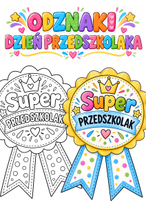 Odznaki / Medale  ( wzór 3 ) - Dzień Przedszkolaka  