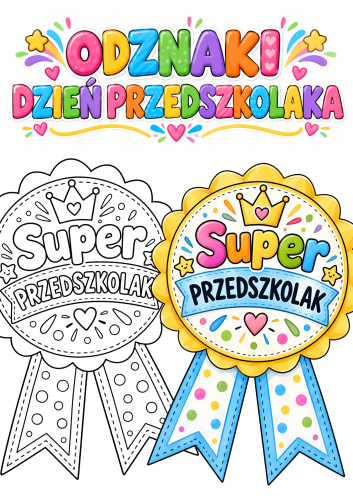 Odznaki / Medale  ( wzór 3 ) - Dzień Przedszkolaka  